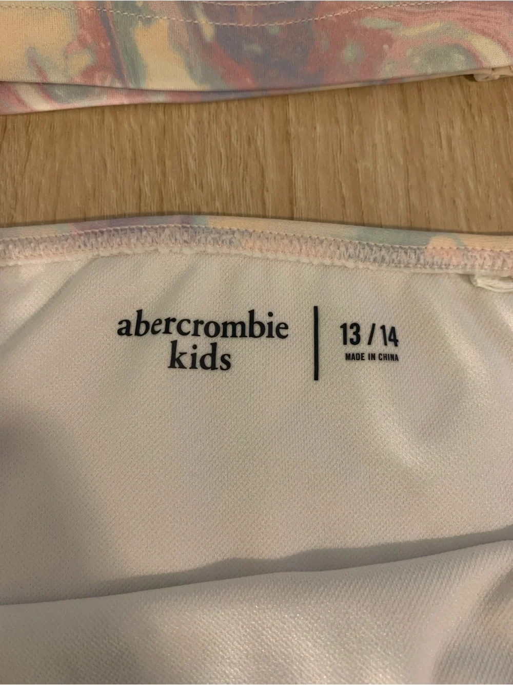 abercrombie kids pastel tie-dye 2 piece swim suit- pink, blue, green